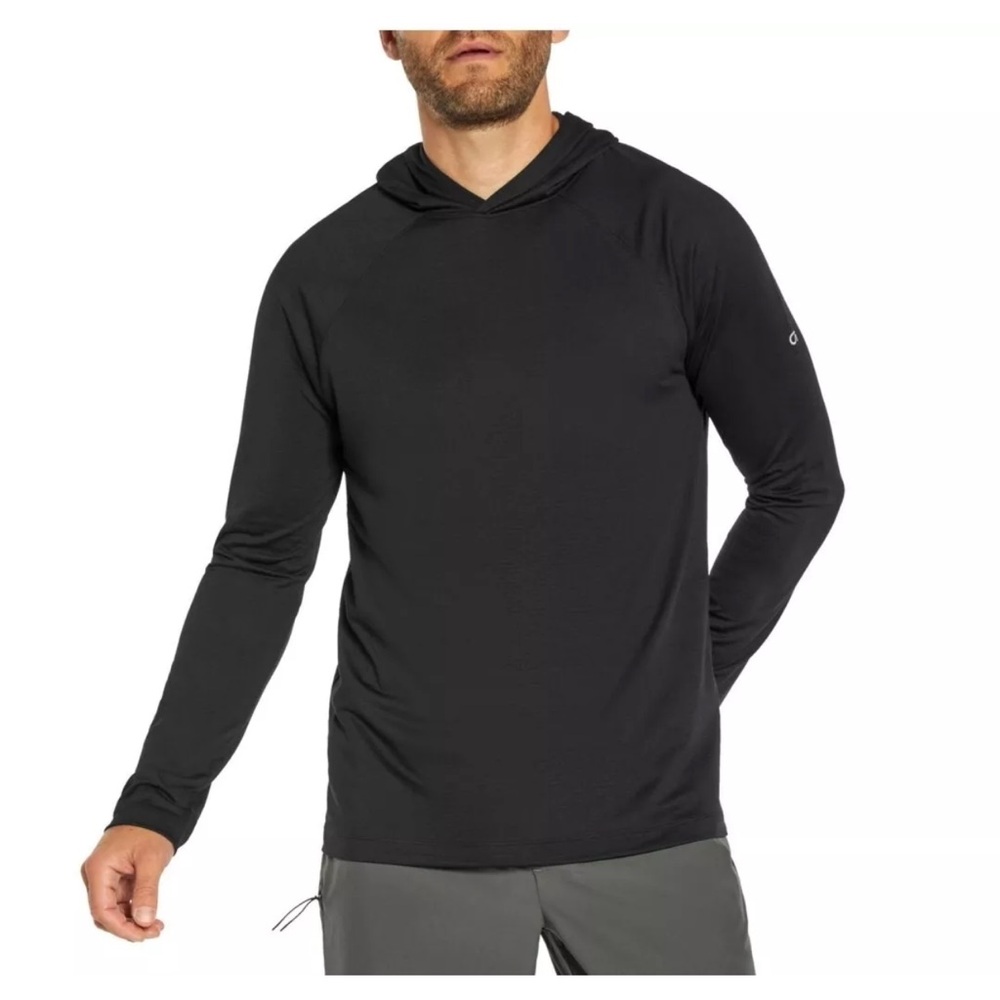 GAP Fit Men's Long Sleeve Moisture Wicking Reflective Logo Active Hoodie Size M